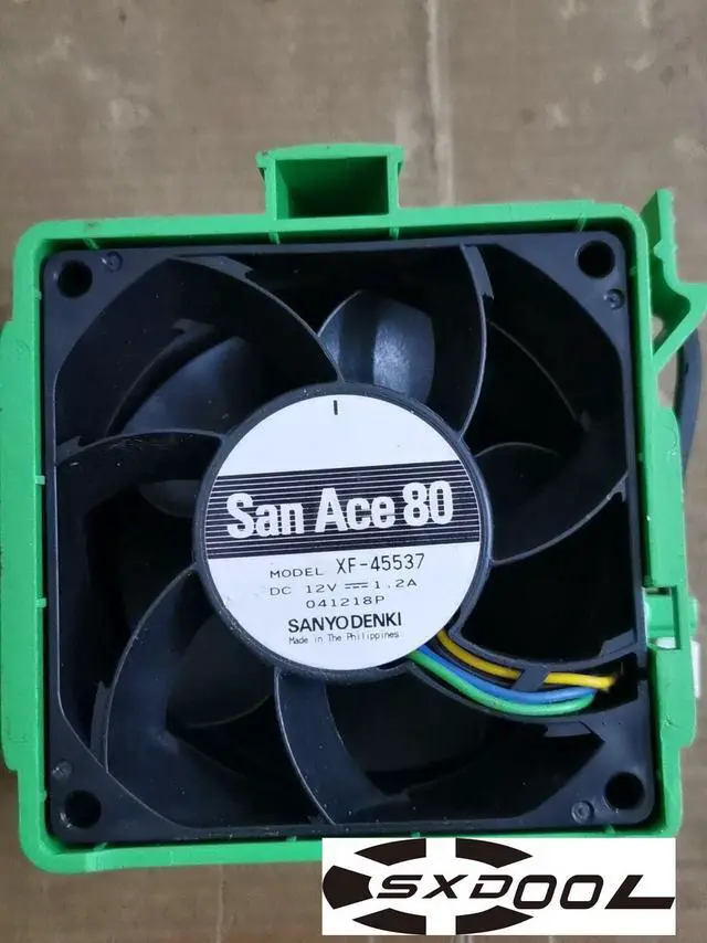 Main image of SAN ACE 80 XF-45537 DC 12V 1.2A 041218P For SANYO DENKI Server cooling fan w/Green Basket