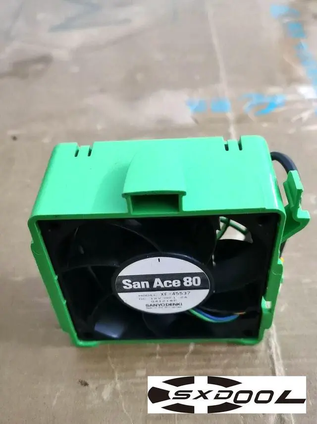 Alt view image 4 of 4 - SAN ACE 80 XF-45537 DC 12V 1.2A 041218P For SANYO DENKI Server cooling fan w/Green Basket