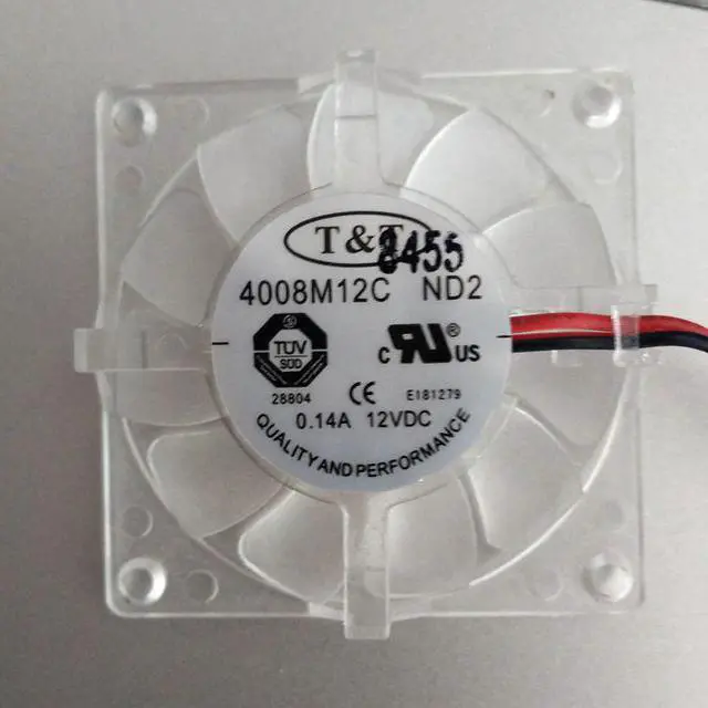 Alt view image 3 of 3 - T&T  4008M12C ND2 4CM 4008 4009 DC12V 0.14A 2-wire graphics card cooling fan 40mm ceiling fan