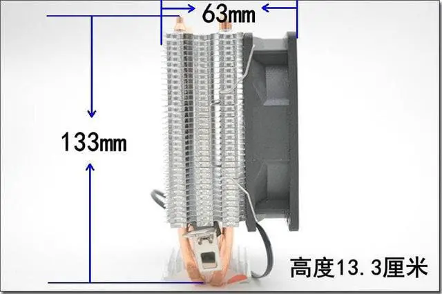 Alt view image 6 of 7 - New dual copper tube temperature control mute cpu fan for AMD AMD FM2 AM2 AM3 AM4 Intel 775 1150 1200 multi-platform CPU cooler
