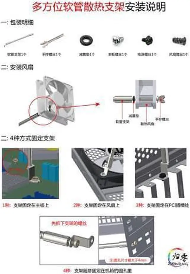 Alt view image 6 of 7 - NEW Multi-directional, hose, cooling bracket, video card, motherboard, north and south bridge, M2 hard drive, memory, chassis fan cooling bracket (for fan thickness 20mm-25mm) Blue