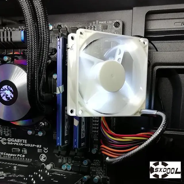 Alt view image 3 of 7 - NEW Multi-directional, hose, cooling bracket, video card, motherboard, north and south bridge, M2 hard drive, memory, chassis fan cooling bracket (for fan thickness 20mm-25mm) Blue