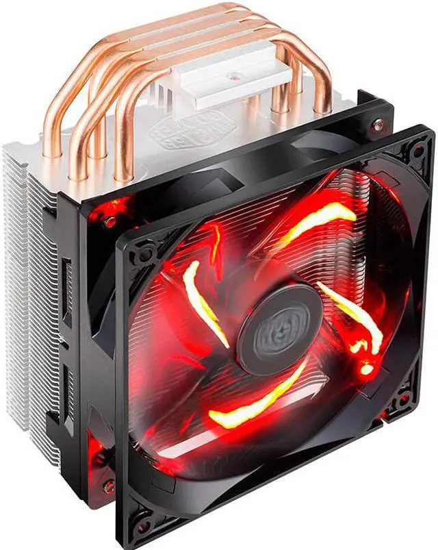 Alt view image 2 of 7 - For Cooler Master Blizzard T400i - CPU Cooler with XtraFlo 120 "Fire Red" LED PWM Fan & 4 Direct Contact Heatpipes- Intel Socket LGA 2066/2011-v3/2011/1156/1155/1151/1150/1366/775
