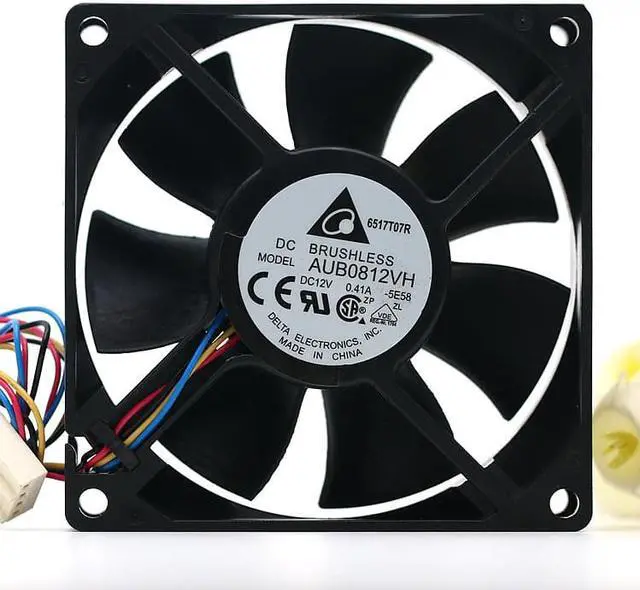 Alt view image 7 of 7 - NEW Delta AUB0812VH 12V 0.41A 8cm 8025 PWM four-speed high-volume cooling fan