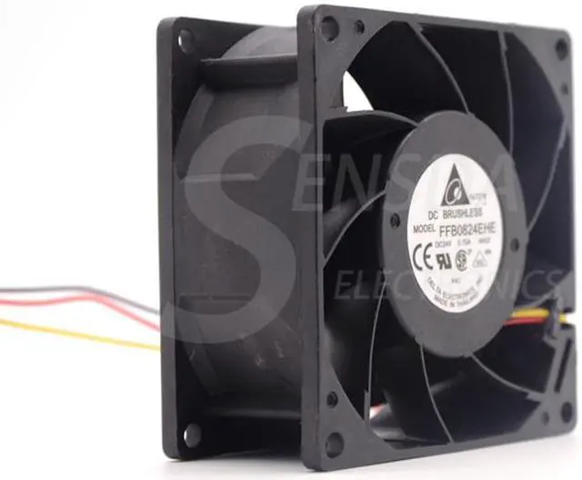 Alt view image 2 of 6 - Radiator fan Delta FFB0824EHE 24V 0.75A 5700RPM 80.16CFM 80*80*38mm 3-pin