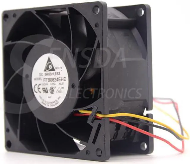 Alt view image 4 of 6 - Radiator fan Delta FFB0824EHE 24V 0.75A 5700RPM 80.16CFM 80*80*38mm 3-pin