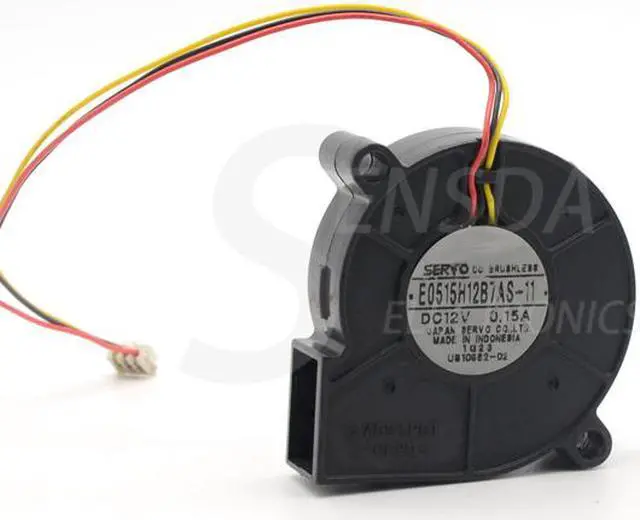 Alt view image 4 of 6 - Servo 3 Pin Blower Fan E0515H12B7AS-11 For a Eiki LC-NB3E LCD Projector  5015 50mm DC Brushless 12V 0.14A cooling fan case cooler