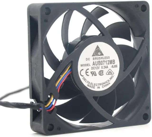 Alt view image 2 of 5 - Original AUB0712MB 7cm 7015 12V 0.24A 4-pin PWM cooling fan Delta 3800 RPM 24.96CFM case cooler computer CPU fan
