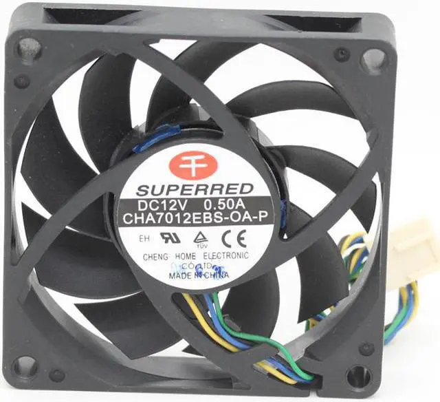 Main image of Original SUPERRED 7015 CHA7012EBS-OA-P 70mm 7cm DC 12V 0.5A 4Wire server inverter axial Cooling Fans computer CPU fan 70*70*15mm