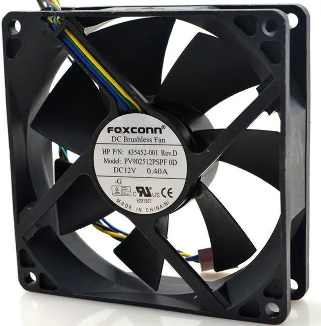 Alt view image 3 of 4 - Foxconn PV902512PSPF  DC12V 0.4A 9cm 92mm x 25mm 4-pin HP/DELL/Lenovo server fan PWM chassis CPU cooling fan