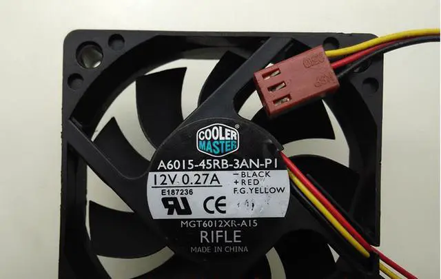 Main image of Original Cooler Master 6cm 60*60*15mm  12V 0.27A CPU silent cooling fan  A6015-45RB-3AN-P1  3 wire 3-pin
