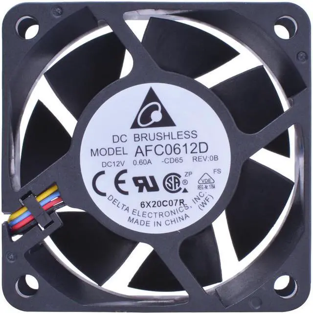 Alt view image 2 of 2 - Original AFC0612D 12V 0.60A 6CM 6025 delta PWM fan case temperature control cooler