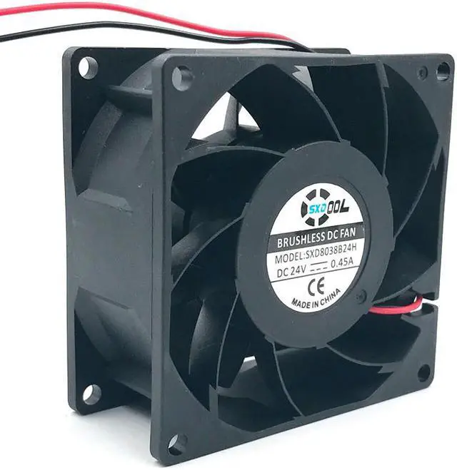 Alt view image 6 of 6 - New SXDOOL SXD8038B24H 80X80X38mm 8cm 8038 DC 24V brushless cooling fan 0.45A 6000RPM 83.5CFM 57DBA for server inverter case