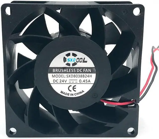 Alt view image 2 of 6 - New SXDOOL SXD8038B24H 80X80X38mm 8cm 8038 DC 24V brushless cooling fan 0.45A 6000RPM 83.5CFM 57DBA for server inverter case