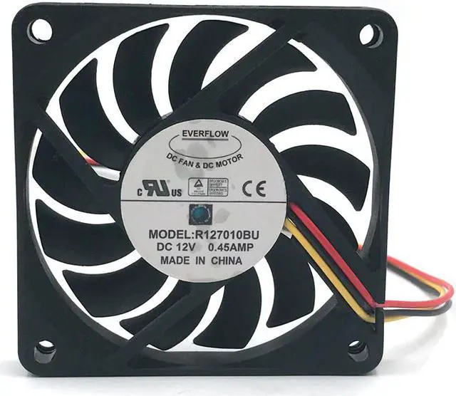 Alt view image 2 of 4 - New original  Everflow R127010BU DC12V 0.45A 7cm 7010 large wind fan cooling fan
