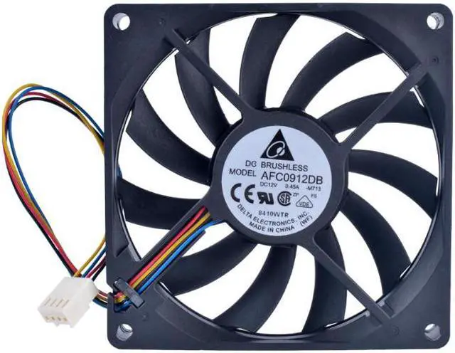 Alt view image 2 of 4 - DELTA AFC0912DB 90mm fan 9015 90x90x15mm 12V 0.45A Double ball bearing 4 wire 4pin PWM computer CPU cooler thin cooling fan