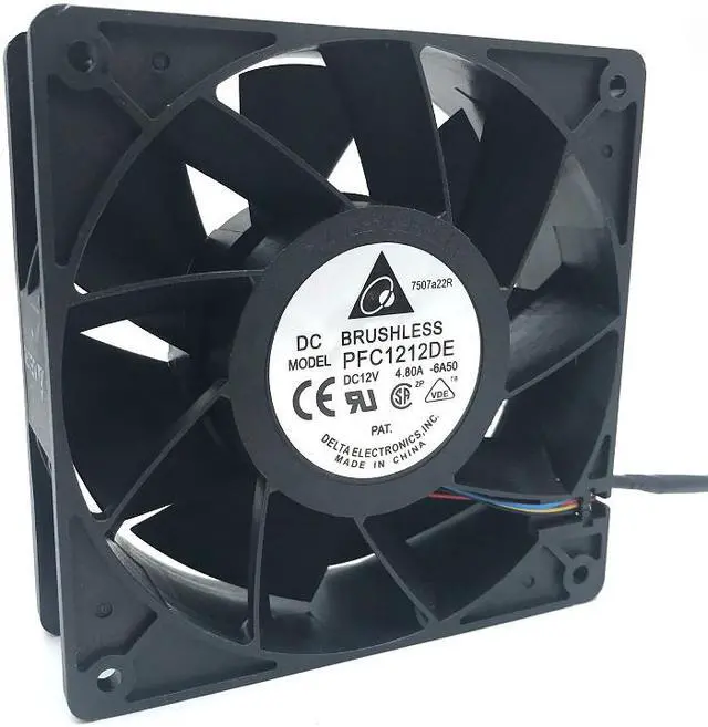 Alt view image 4 of 4 - PFC1212DE Delta 12V PWM 120mm 12038 fan 1.5K-5.5K RPM 252 CFM BEAST cooling fan 4-PIN 4 wire