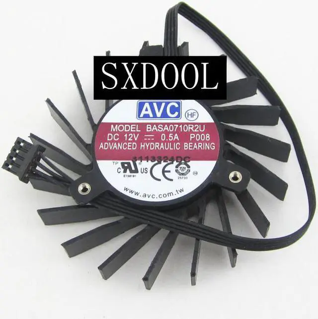 Main image of AVC BASA0710R2U frameless 12V 0.5A 4 Wires 4 Pins VGA Fan graphics card cooler