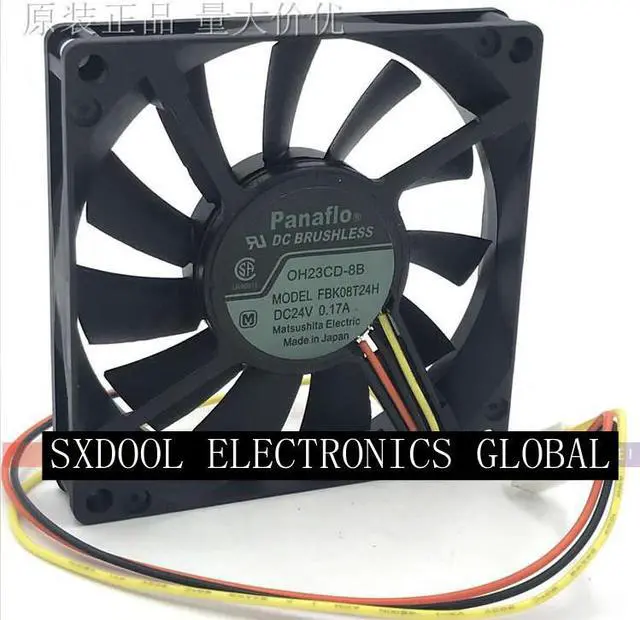 Alt view image 3 of 4 - Original panaflo FBK08T24H 24V 0.17A 8CM 8015  Alarm lathe with detection FANUC system fan
