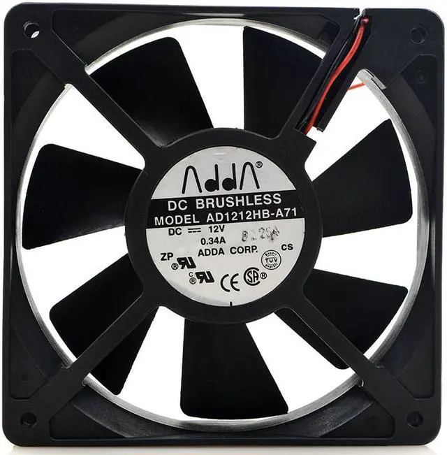 Alt view image 2 of 4 - 12cm ADDA AD1212HB-A71 120*120*25mm DC 12V 0.34A 2wire case cooling fan