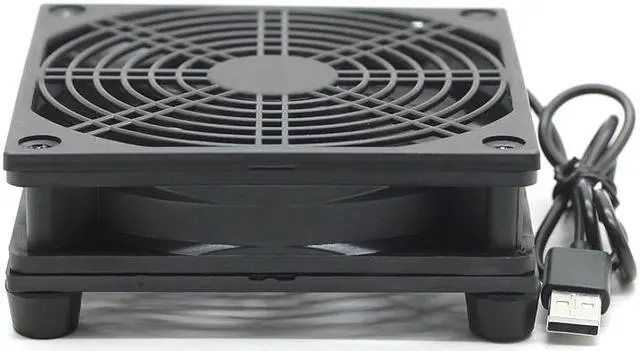 Alt view image 2 of 4 - NEW DIY PC Cooler TV Box Wireless Router Cooling Fan Silent Quiet DC 5V USB power 120mm fan 120x25mm 12CM W/Screws Protective net 2000RPM