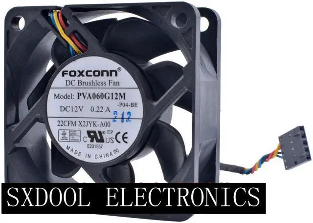 Alt view image 4 of 4 - Original Foxconn PVA060G12M DC12V 0.22A 6CM 6025 authentic server fan PPW30