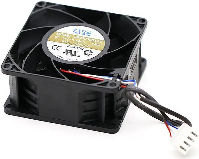 Alt view image 4 of 6 - New AVC 2B08038B12S 8cm 8038DC 12V 3.84A 4-wire PWM Server High-volume cooling Fan