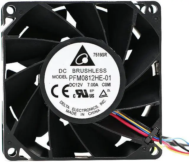 Alt view image 3 of 6 - New Delta PFM0812HE-01 A01 DC 12V 7.00A 80x80x38mm Server powerful axial cooling Fan