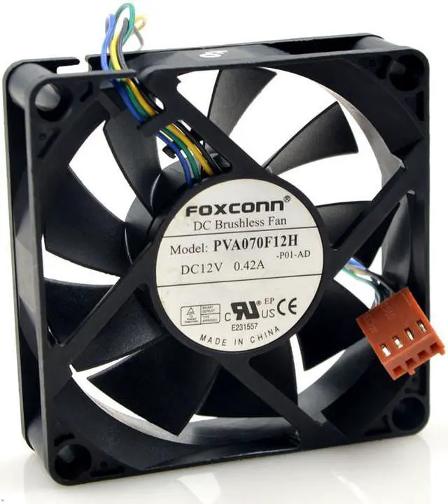 Alt view image 5 of 5 - New FOXCONN PVA070F12H 12V 0.42A 7CM 7020 4 line 4-pin PWM CPU fan 70x20mm