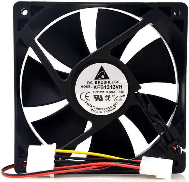 Main image of New Delta AFB1212VH 12V 0.60A 12025 12CM Silent chassis large air cooling fan