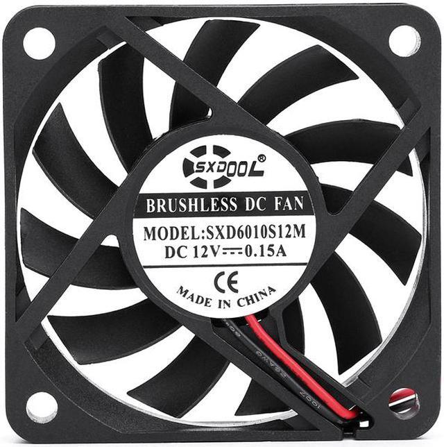 Alt view image 2 of 5 - 10 PCS 6cm cooling fan 60x10mm DC12V 0.15A 6010 2-wire 2-pin SXDOOL ultra-thin mute cooler
