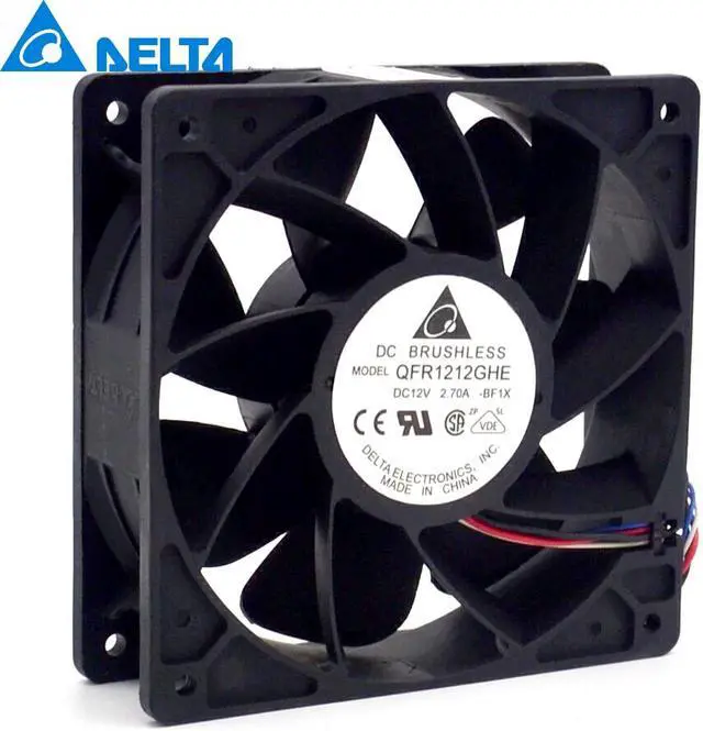 Alt view image 3 of 5 - NEW original DELTA QFR1212GHE 12cm 12038 2.7A 120*120*38mm DC 12V 4-pin PWM Speed cooling fan