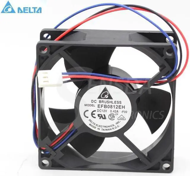 Main image of Delta EFB0812EH -F00 FOO 8025 8CM 80MM DC 12V 0.42A 3-pin computer cpu case Server Inverter Cooling fans