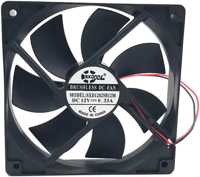 Alt view image 2 of 4 - SXDOOL SXD12025B12M 120*120*25mm 12cm DC 12V Brushless cooling fan 0.33A 2000RPM 79CFM 36DBA 4D For server inverter case