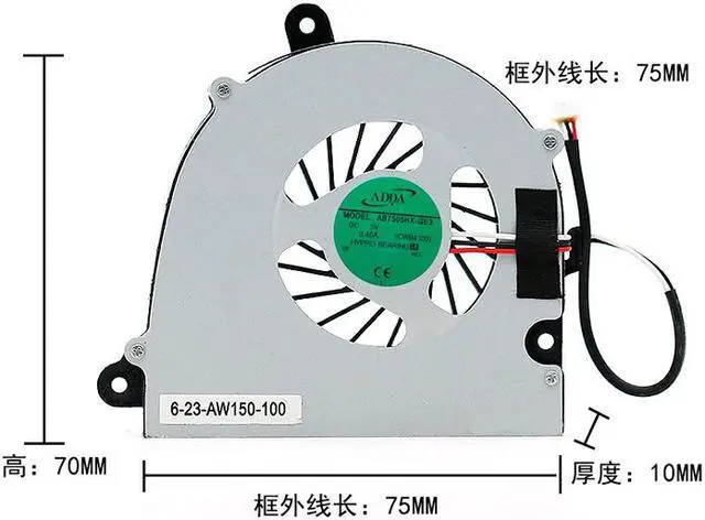 Main image of ADDA AB75005HX-GE3 5V 0.40A 6-23-AW 150-100 notebook turbine cooling fan