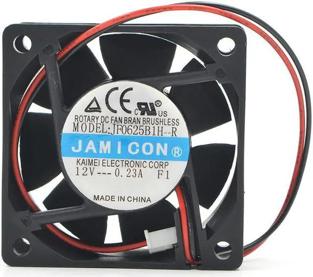 Alt view image 2 of 5 - Original JAMICON 6cm 6025 Inverter Silent Fan DC12V 0.23A JF0625B1H-R Double Ball bearing 2-wire 2pin