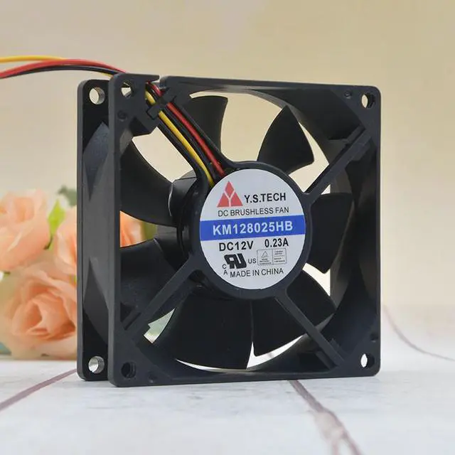 Alt view image 3 of 5 - Y.S.TECH 8cm 12V0.23A 8025 KM128025HB power supply motherboard mute fan