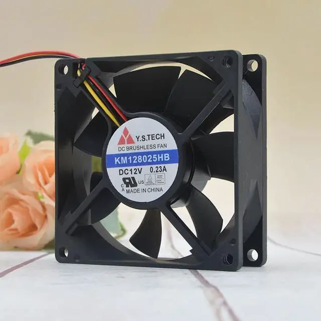 Alt view image 2 of 5 - Y.S.TECH 8cm 12V0.23A 8025 KM128025HB power supply motherboard mute fan