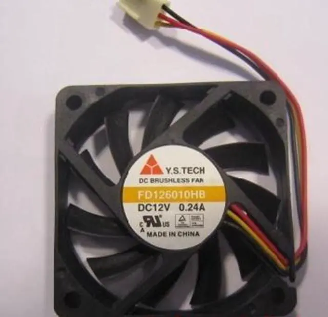 Main image of Y.S.TECH 6010 FD126010HB Cooling Fan With 60*60*10MM 12V 0.24A 3Wire