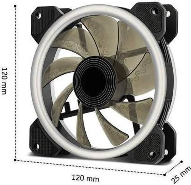 Alt view image 3 of 6 - Aurora 1-Pack DR12 Case Fan RGB LED 120mm High Performance High Airflow Adjustable Colorful PC CPU Computer Case Cooling Cooler (DR12 Single Fan)