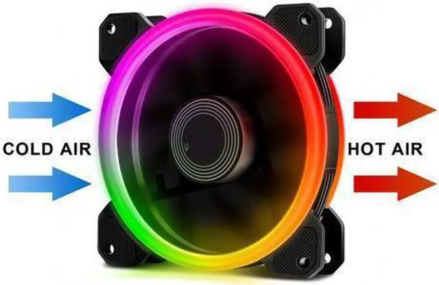 Alt view image 5 of 6 - Aurora 1-Pack DR12 Case Fan RGB LED 120mm High Performance High Airflow Adjustable Colorful PC CPU Computer Case Cooling Cooler (DR12 Single Fan)