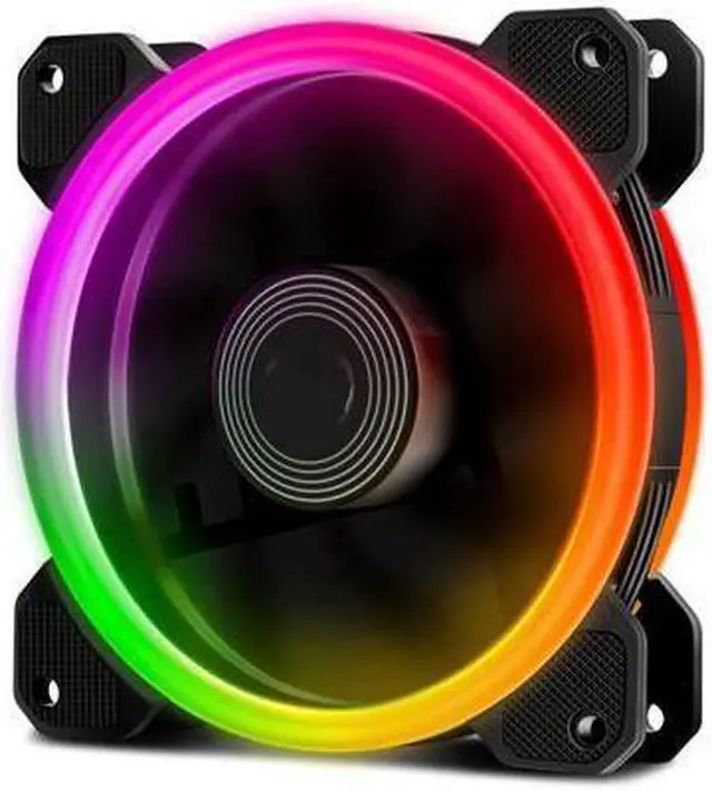 Alt view image 2 of 6 - Aurora 1-Pack DR12 Case Fan RGB LED 120mm High Performance High Airflow Adjustable Colorful PC CPU Computer Case Cooling Cooler (DR12 Single Fan)