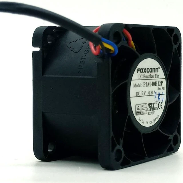 Alt view image 3 of 6 - Foxconn 4028 12V double ball high speed PIA040H12P 4cm computer chassis power supply PWM fan