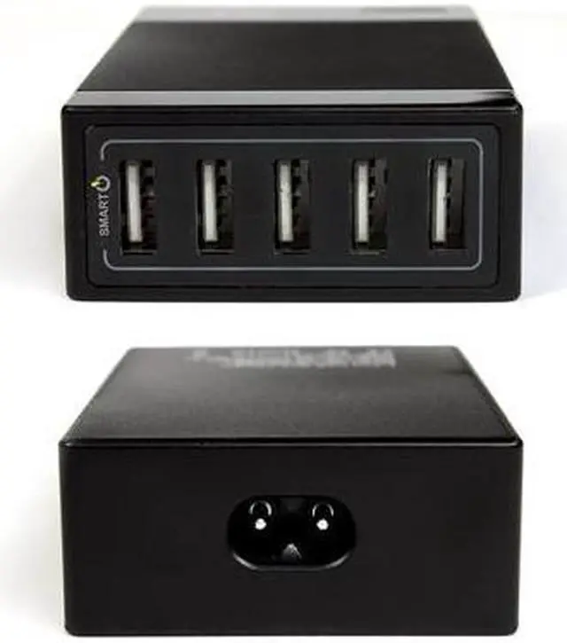 Alt view image 3 of 5 - JTD ® 40W (5V8A) 5-Port High Speed Desktop USB Wall Charger Quick Charge with SMART POWERTM Technology for iPhone, iPad Air 2, Samsung Galaxy S6 / S6 Edge, Nexus, HTC M9, Nokia and More (Black)