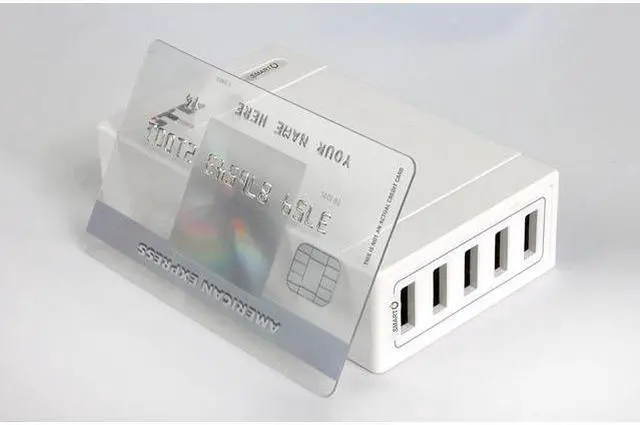 Alt view image 4 of 6 - JTD ® 40W (5V8A) 5-Port High Speed Desktop USB Wall Charger Quick Charge with SMART POWERTM Technology for iPhone, iPad Air 2, Samsung Galaxy S6 / S6 Edge, Nexus, HTC M9, Nokia and More (White)