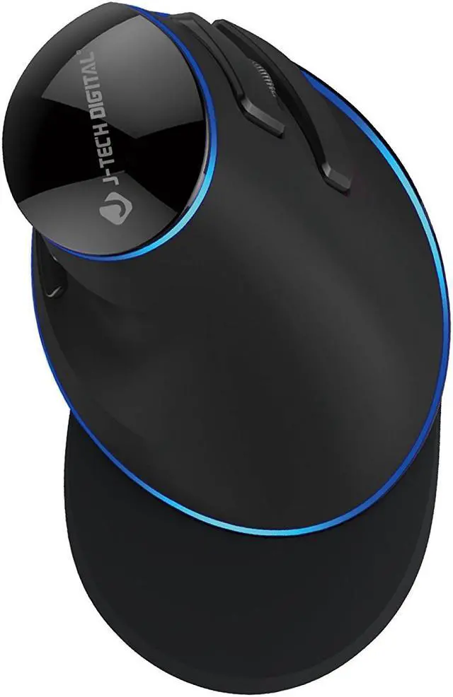 Alt view image 2 of 8 - J-Tech Digital Wired Ergonomic Vertical USB Mouse with Adjustable Sensitivity (600/1000/1600 DPI), Scroll Endurance, Removable Palm Rest & Thumb Buttons [V628]