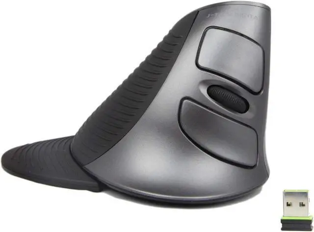 Main image of J-Tech Digital Scroll Endurance Wireless Mouse Ergonomic Vertical USB Mouse with Adjustable Sensitivity (600/1000/1600 DPI), Removable Palm Rest & Thumb Buttons - Reduces Hand/Wrist Pain