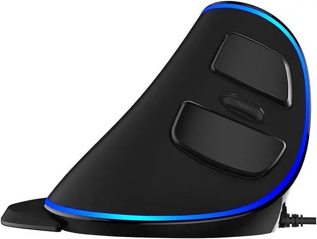 Alt view image 4 of 8 - J-Tech Digital Wired Ergonomic Vertical USB Mouse with Adjustable Sensitivity (600/1000/1600 DPI), Scroll Endurance, Removable Palm Rest & Thumb Buttons [V628]