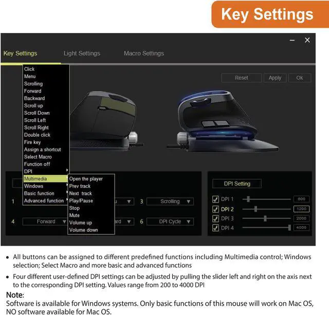 Alt view image 4 of 7 - J-Tech Digital Wired Ergonomic Mouse for Large Hands with Adjustable Angle Tilt, Chroma RGB Color LED, Vertical Gaming Mouse with 4 DPI Settings (800/1200/2000/4000) Scroll Endurance [V628X]