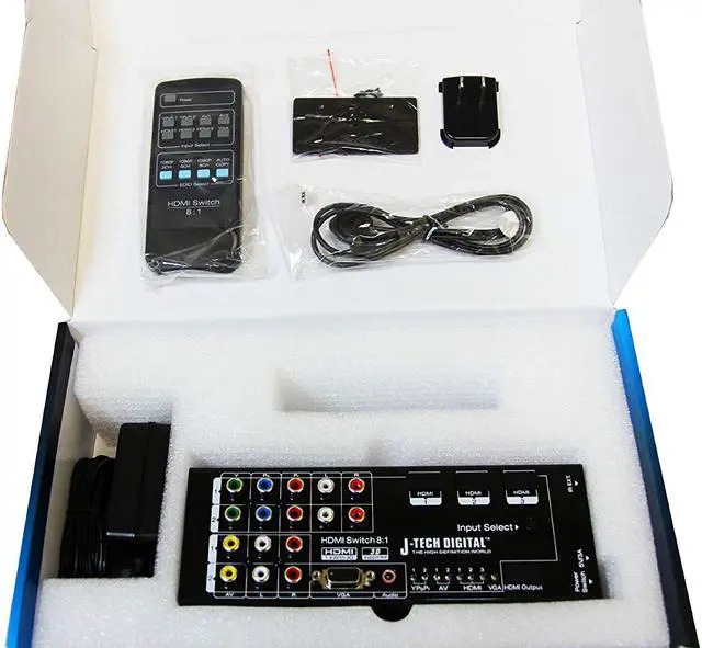 Alt view image 3 of 3 - J-Tech Digital JTD-0801 Multi-Functional HDMI Converter with 8 Inputs to 1 HDMI Output